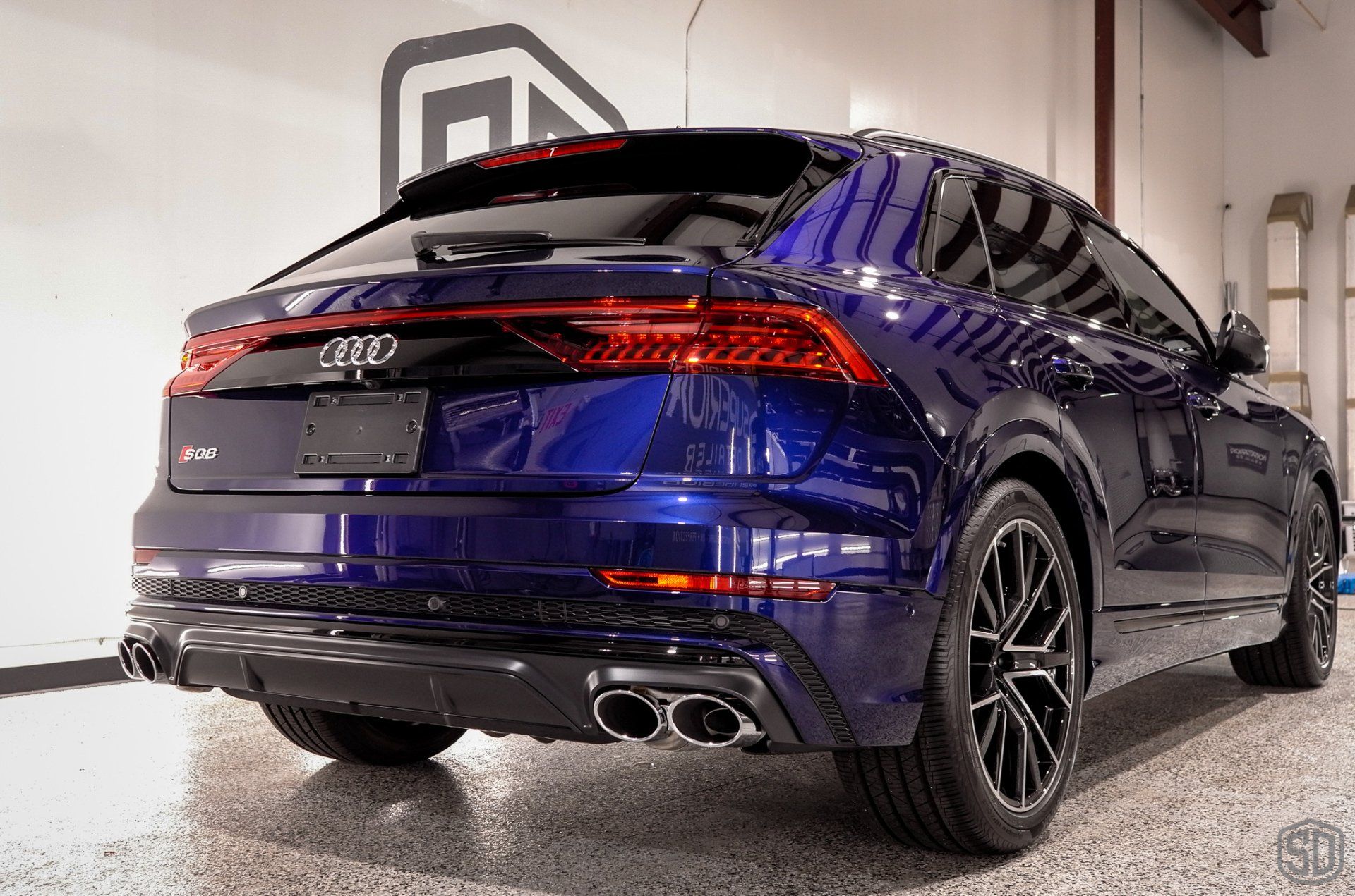 Audi SQ8 Detailing, Paint Correction, Modesta Primer, Paint Protection Film, Modesta Wheel and BC-04 Nano-Titanium Glass Coating rear view Orlando, Florida