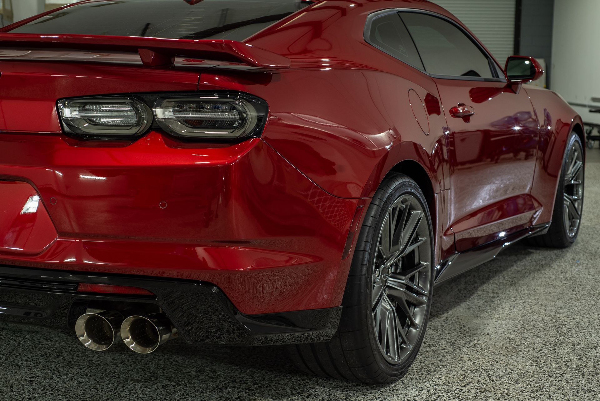 Chevrolet Camaro ZL1 Modesta Ceramic Coating on paint, wheels, and brake calipers and Xpel Paint Protection Film to Front Bumper and Rear Splash Florida USA