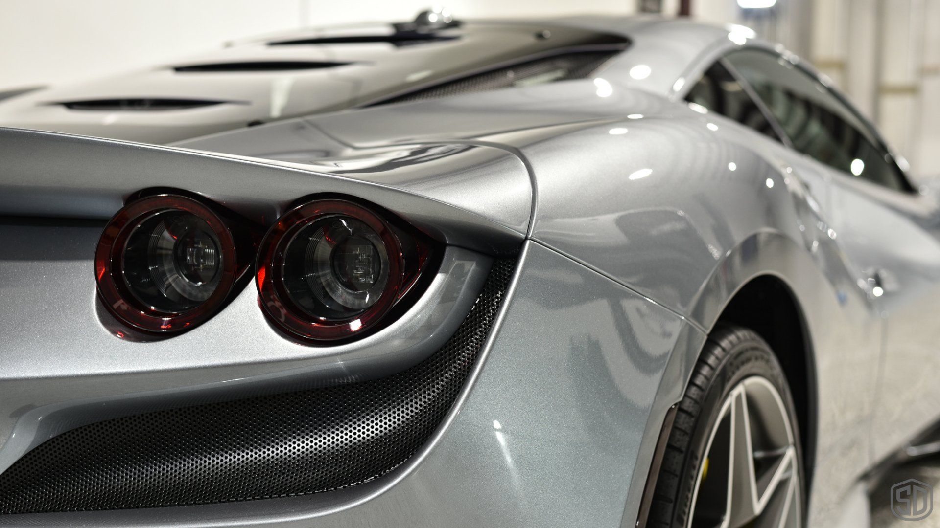 Ferrari F8 Tributo paint protection film and modesta coatings rear tail light detail orlando