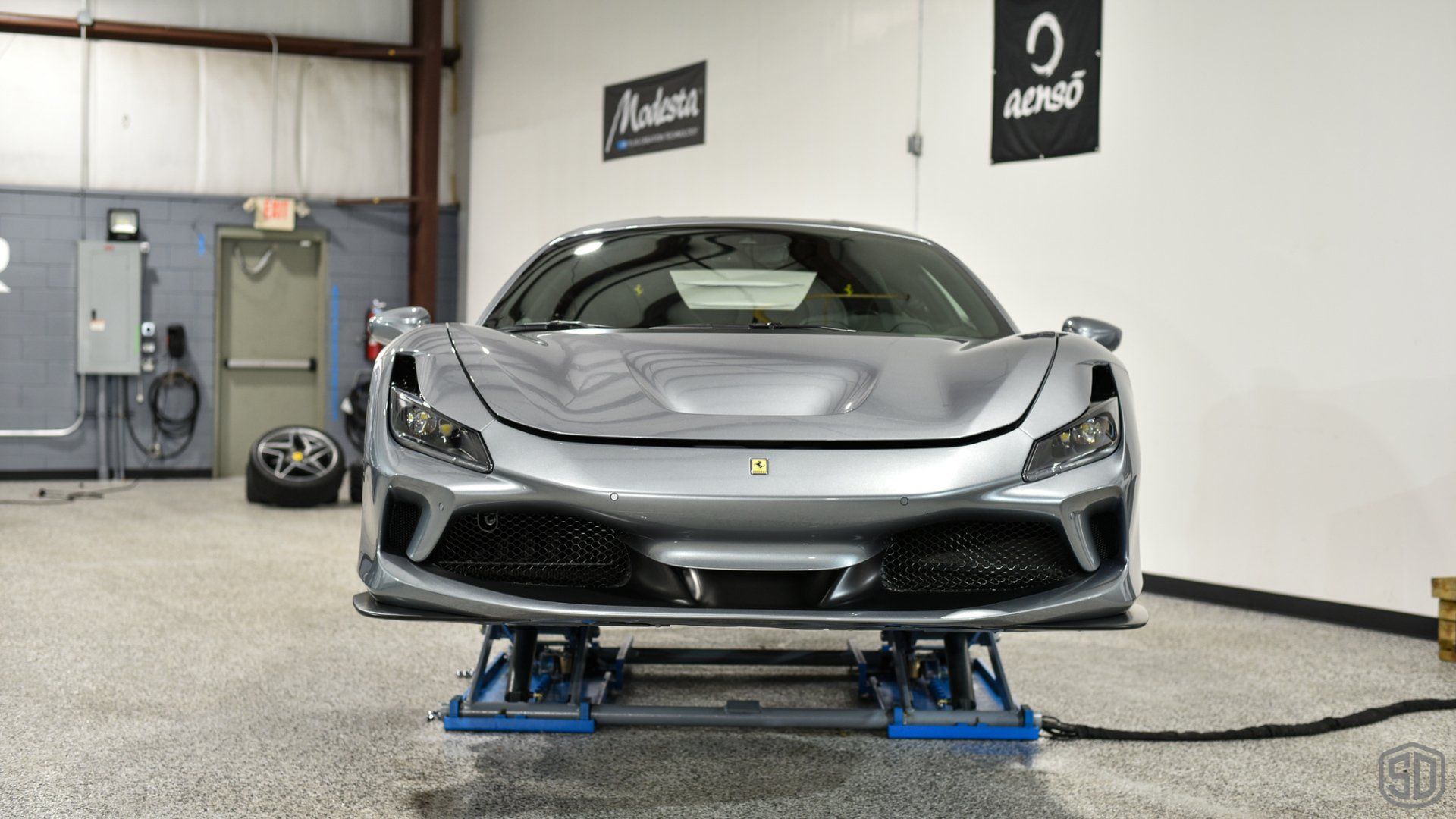 Ferrari F8 Tributo paint protection film and modesta coatings front view orlando Florida