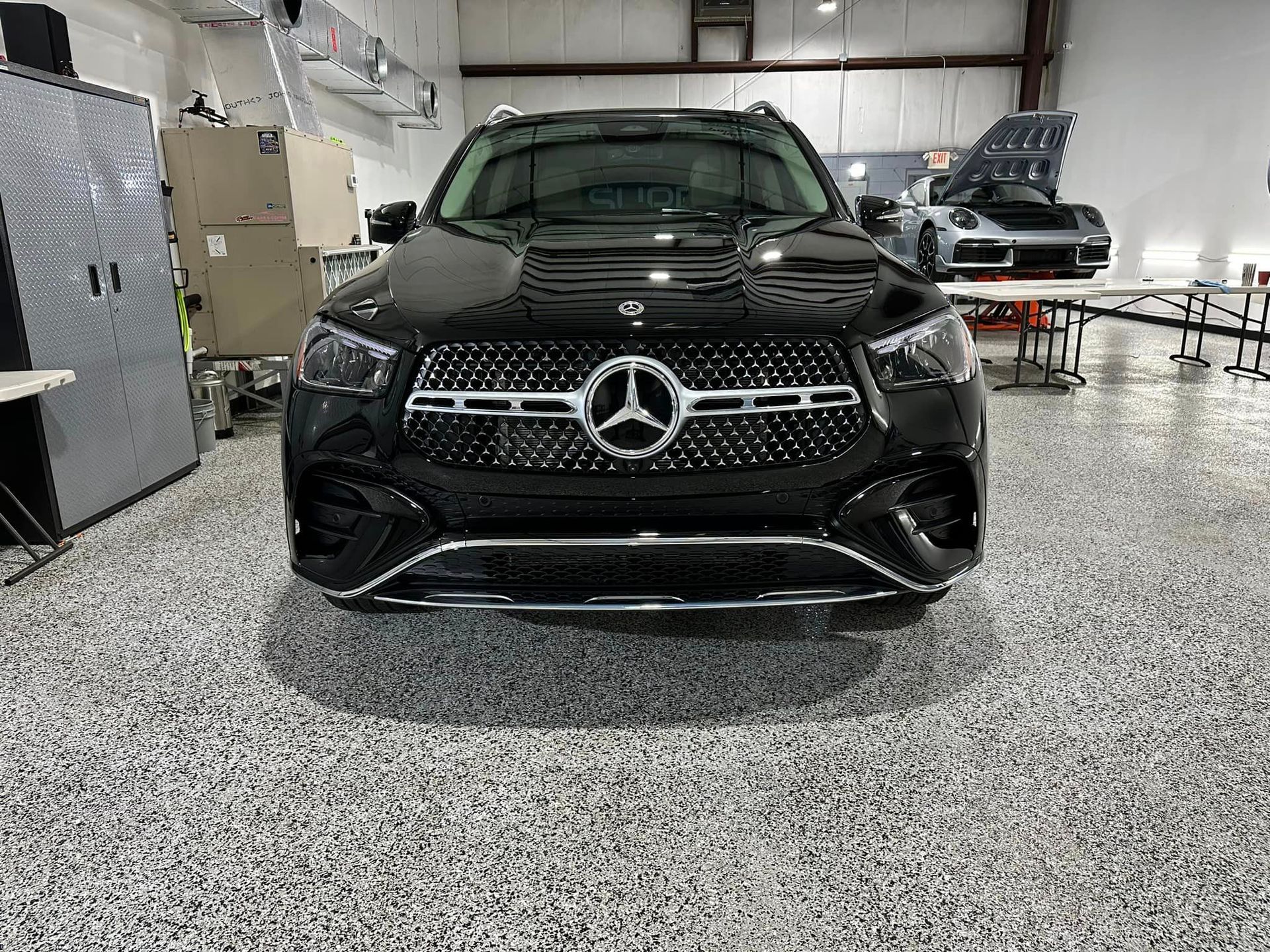 Mercedes-Benz GLE 350 New Car Protection Detail, BC-X Ceramic Coating and Modesta BC-06 Wheel Protection front end view  Orlando USA