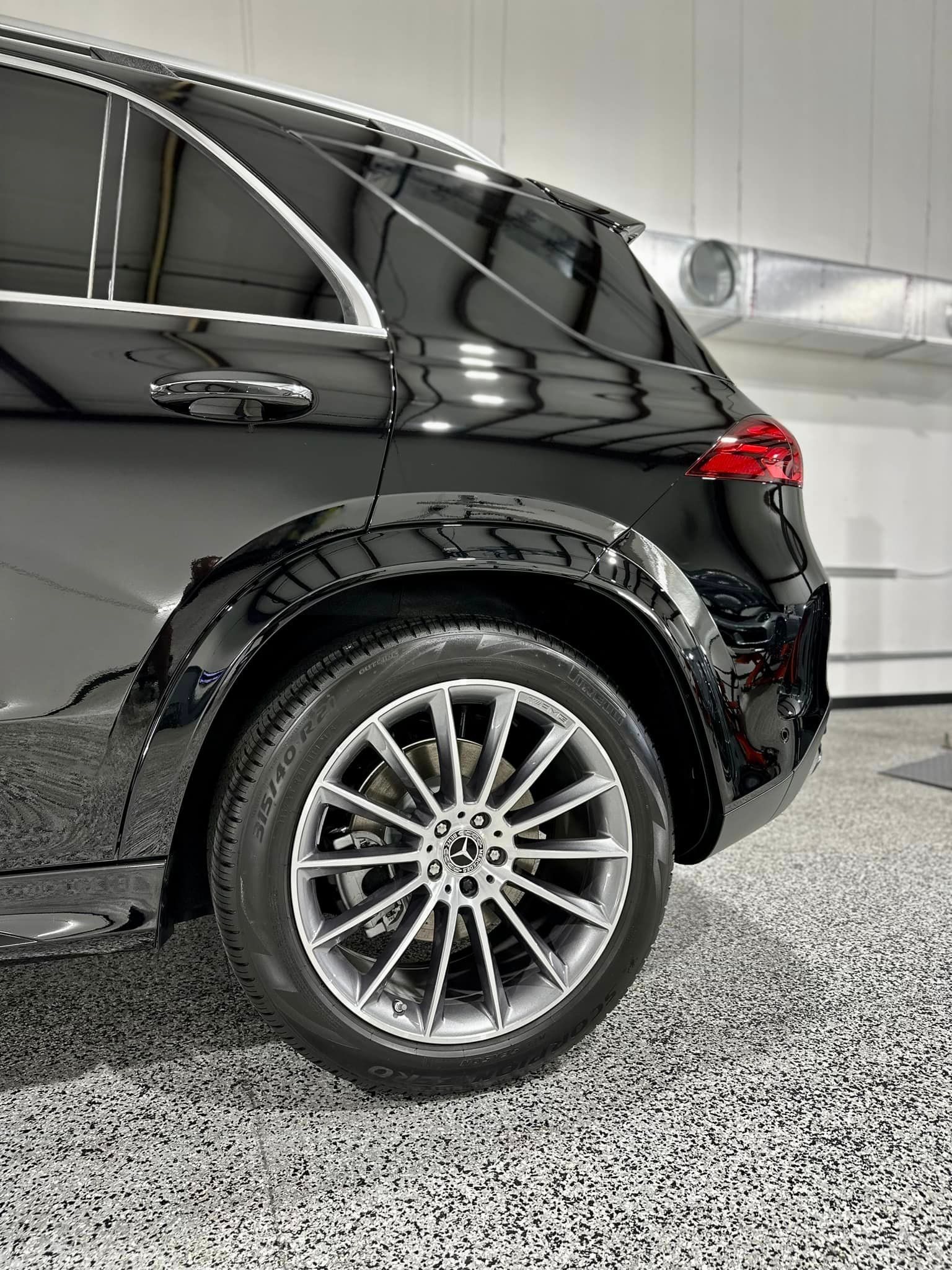 Mercedes-Benz GLE 350 New Car Protection Detail, BC-X Ceramic Coating and Modesta BC-06 Wheel Protection rear wheel close up Orlando