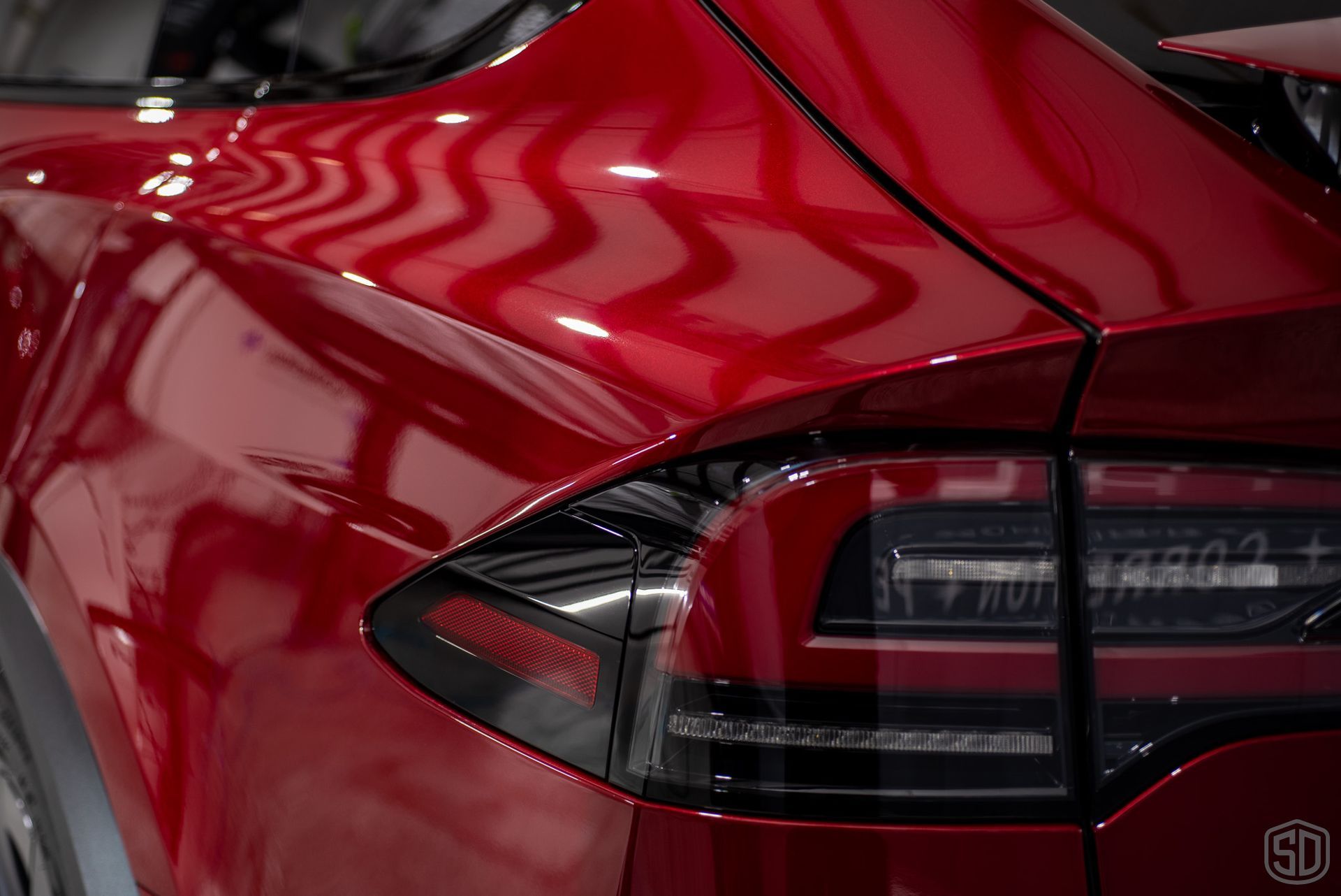 rear lights of red tesla