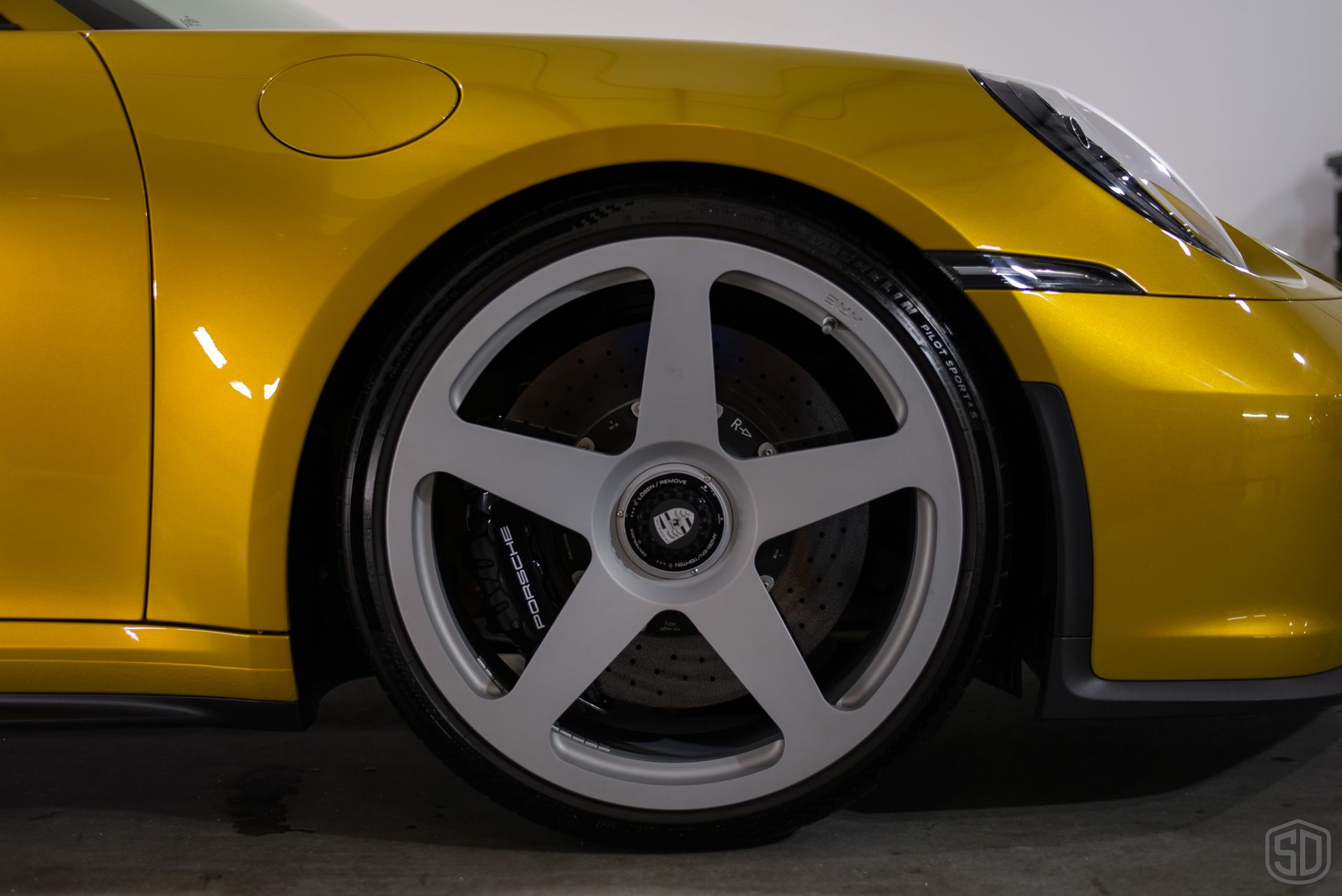 Porsche 911 GT3 Touring Detailing with Aenso Car Care Products front wheel close up Orlando, FL