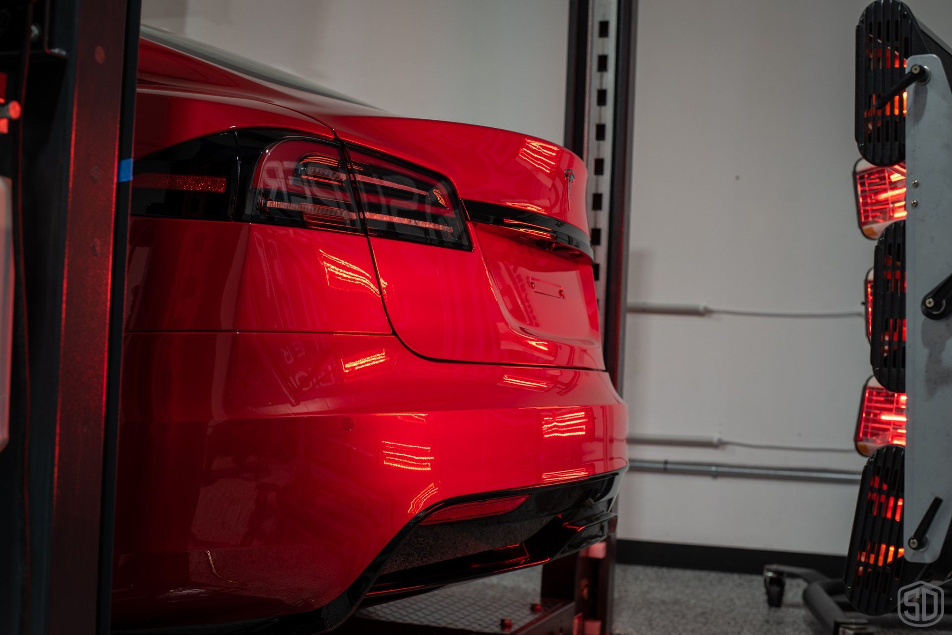 Tesla Model X Plaid Paint Correction Paint Protection Film Modesta Ceramic Glass Coating, Modesta Leather and Wheel Protection rear detail Orlando