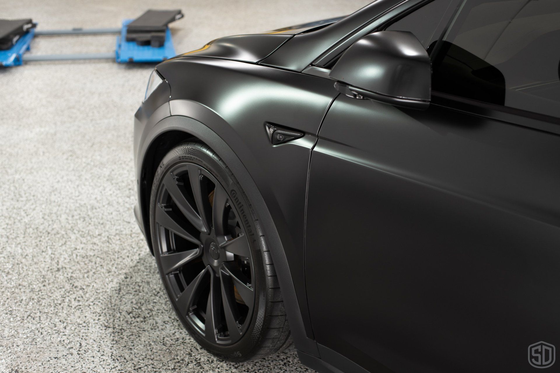 Tesla Model X Plaid Paint Correction Paint Protection Film Modesta Ceramic Glass Coating, Modesta Leather and Wheel Protection side view Orlando Florida