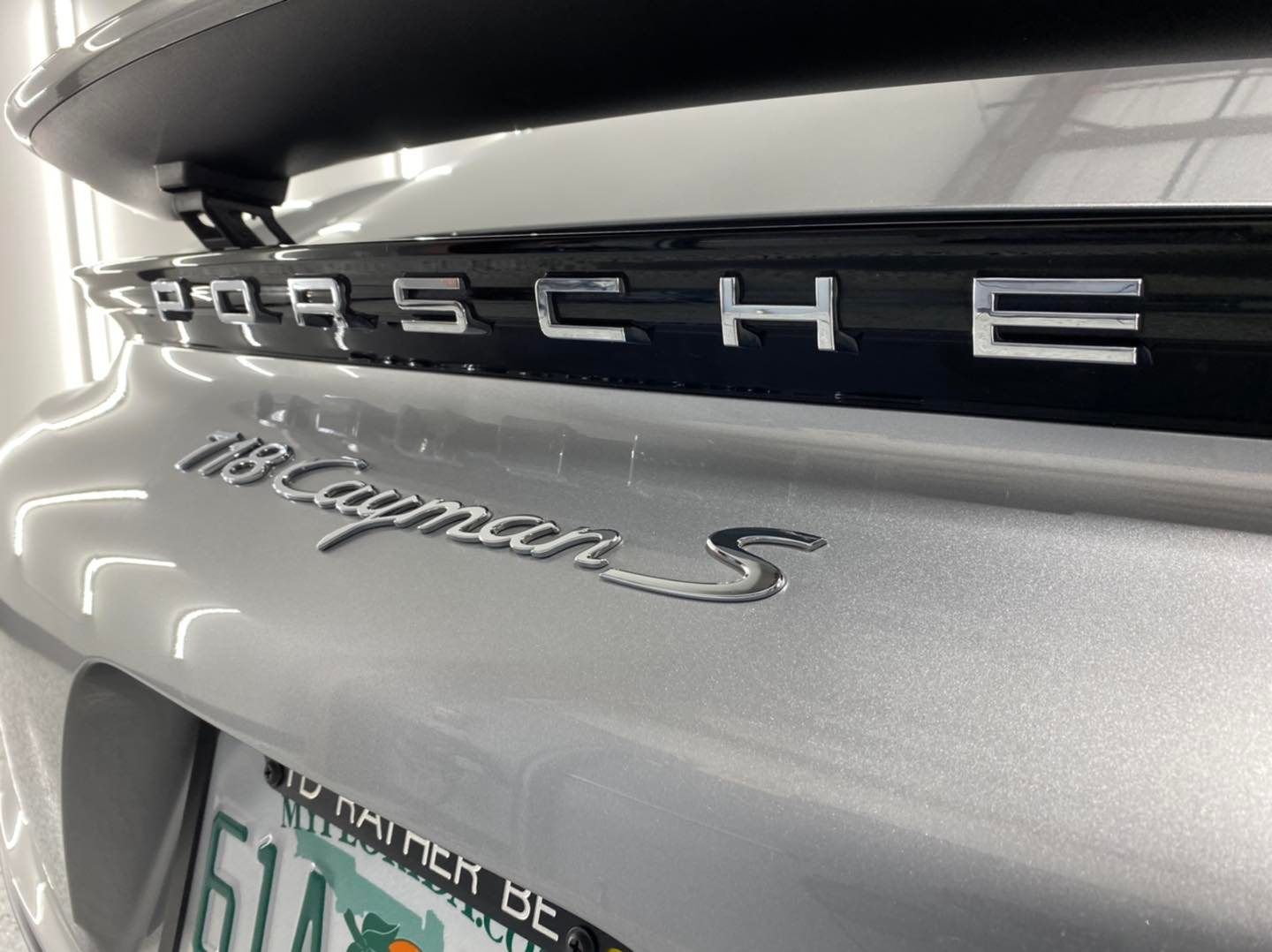 Porsche Cayman S - Level 2 Paint Correction & Full frontal PPF & Modesta BC-08 ceramic coating rear emblem detail- Florida