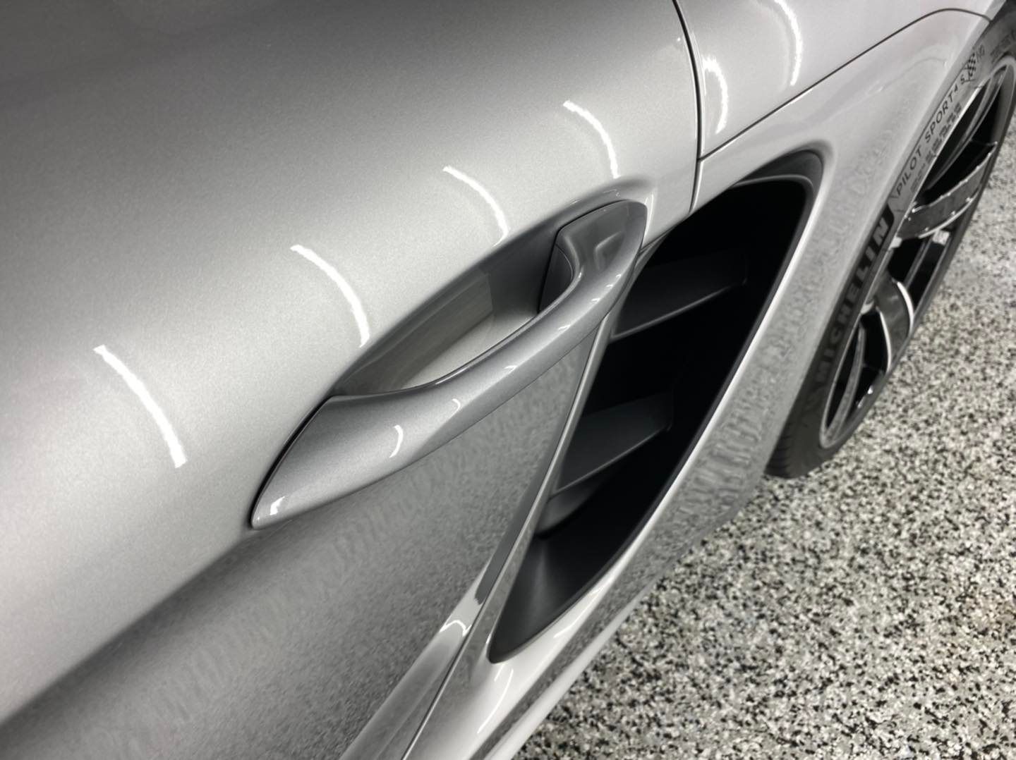 Porsche Cayman S - Level 2 Paint Correction & Full frontal PPF & Modesta BC-08 ceramic coating side door detail - Florida