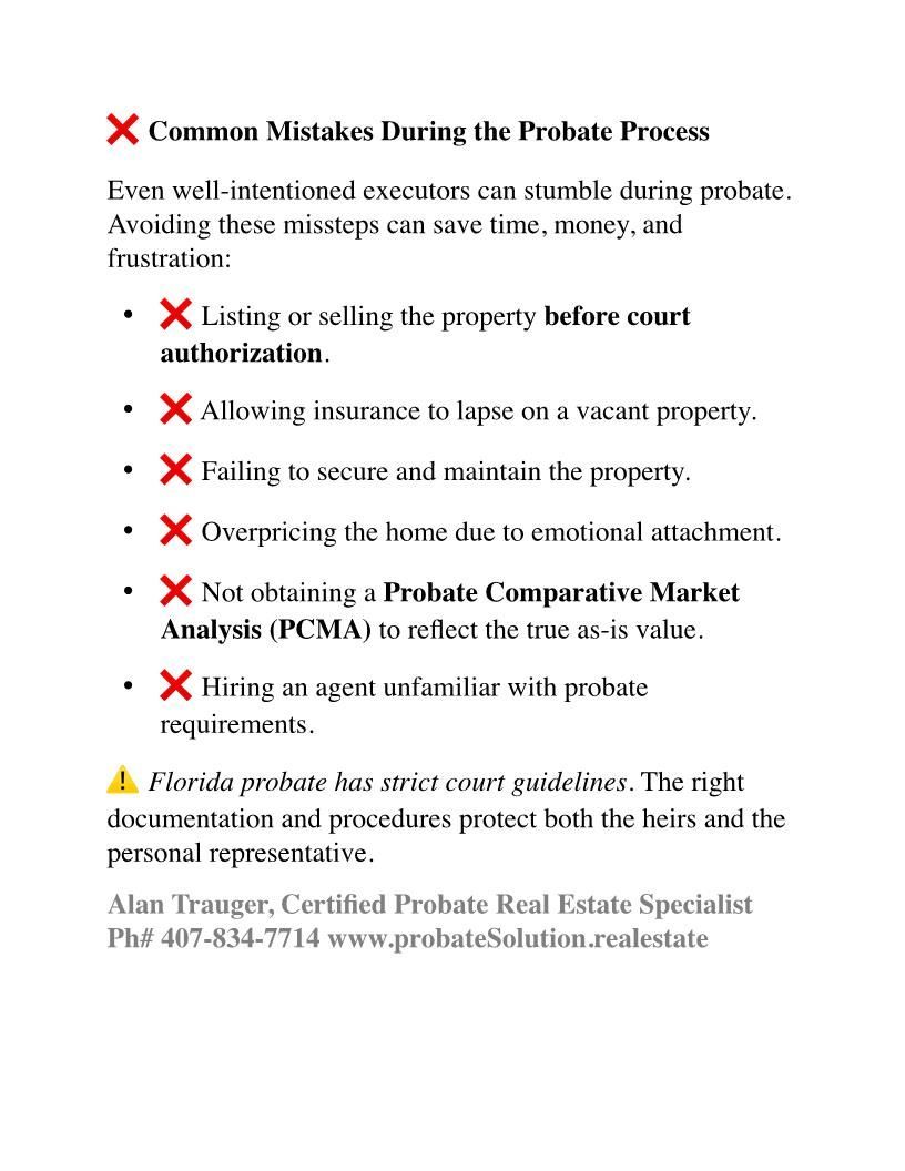 I help families eliminate common mistakes that are made during the probate process.