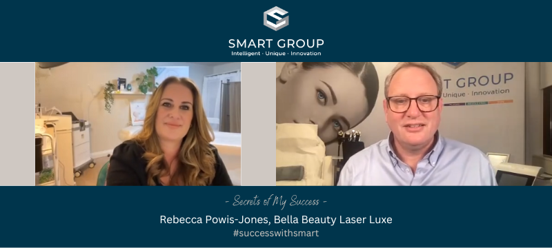Still of video with Rebecca Powis-Jones, Bella Beauty Laser Luxe and Josh Yardley, The SMART Group