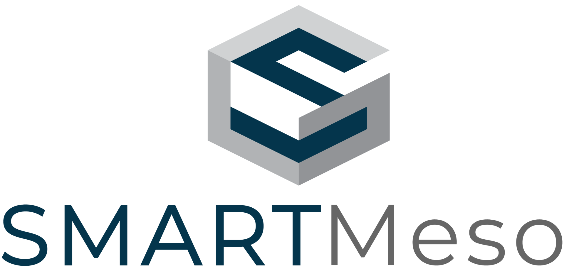 The logo for smartmeso is a cube with a letter s on it.