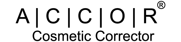 A black and white logo for a cosmetic corrector
