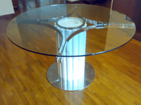 tavolino con colonna in marmo