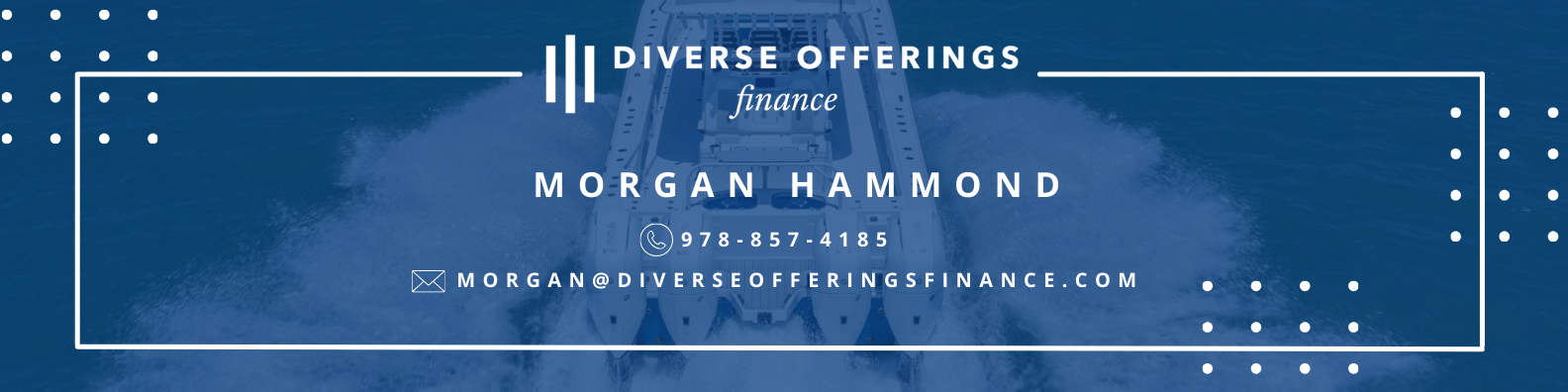 Diverse Offerings Finance - Morgan Hammond The name morgan hammond is on a blue background