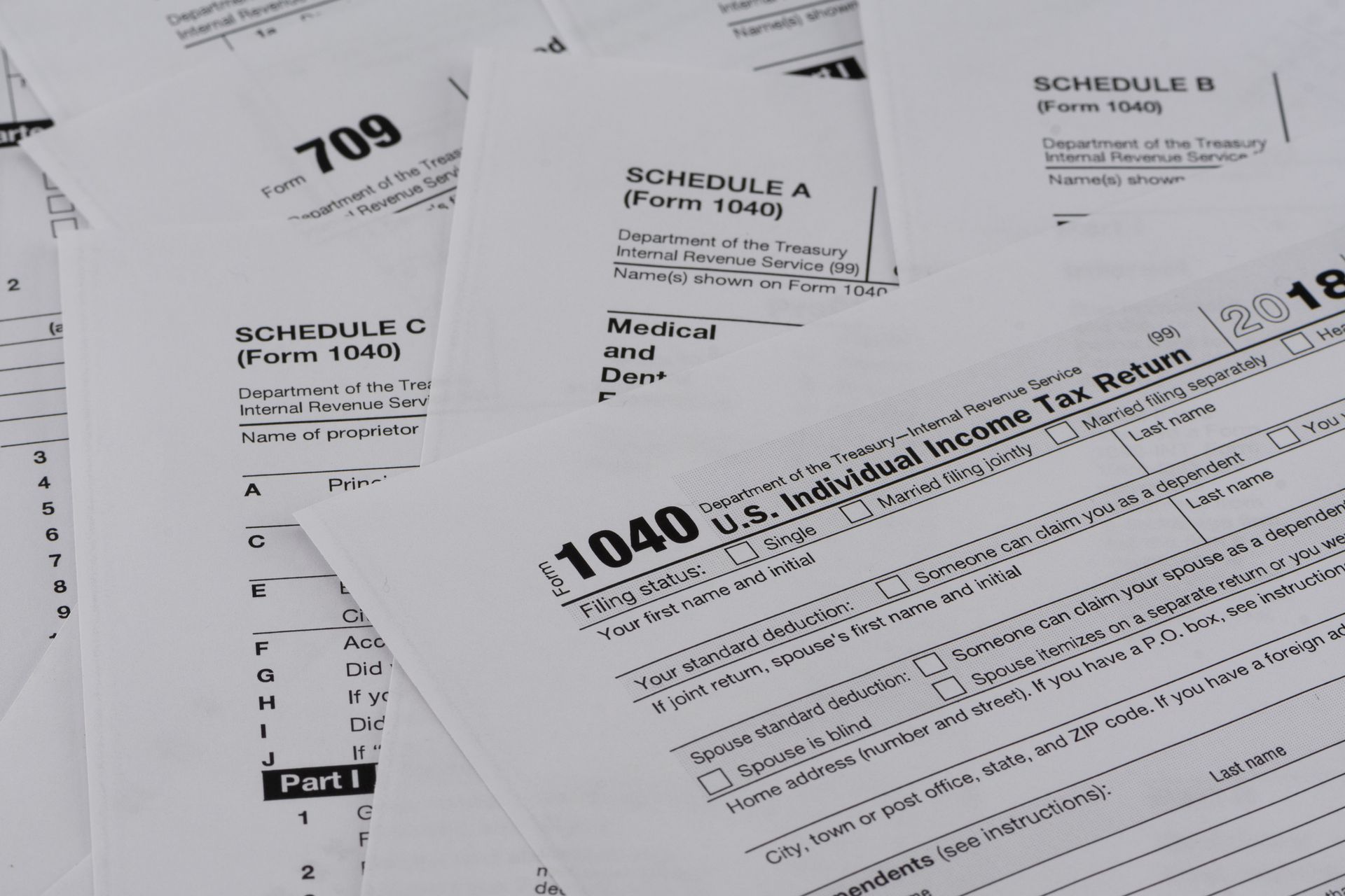 United States Internal Revenue Tax Return Forms