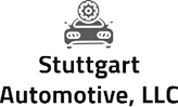 Logo for Stuttgart Automotive, LLC, featuring a car silhouette with a gear above it.
