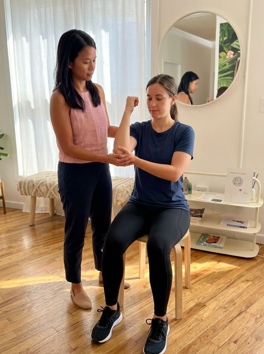 Patient working with a provider at a pelvic floor physical therapy clinic in Brooklyn