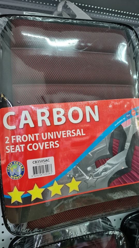 A Package Of Carbon 2 Front Universal Seat Covers — Camden Haven Auto Parts In Laurieton, NSW