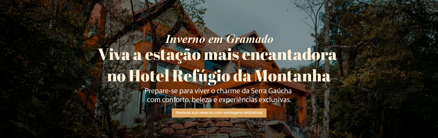 A picture of a house with the words `` visa a estacao mais encantadora no hotel refugio da montanha '' written on it.