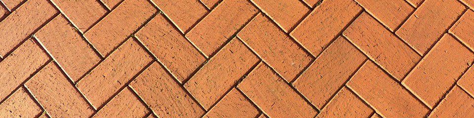Stamped concrete cross brick pattern flooring sample