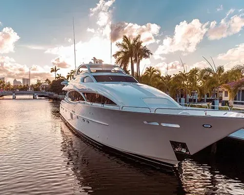 Yacht Docked In A Marina