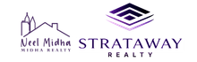 Two logos for neel midha and strataway realty logo