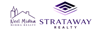 Two logos for neel midha and strataway realty logo