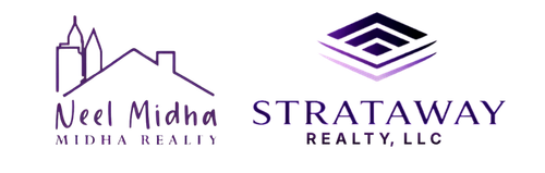 Two logos for neel midha and strataway realty logo