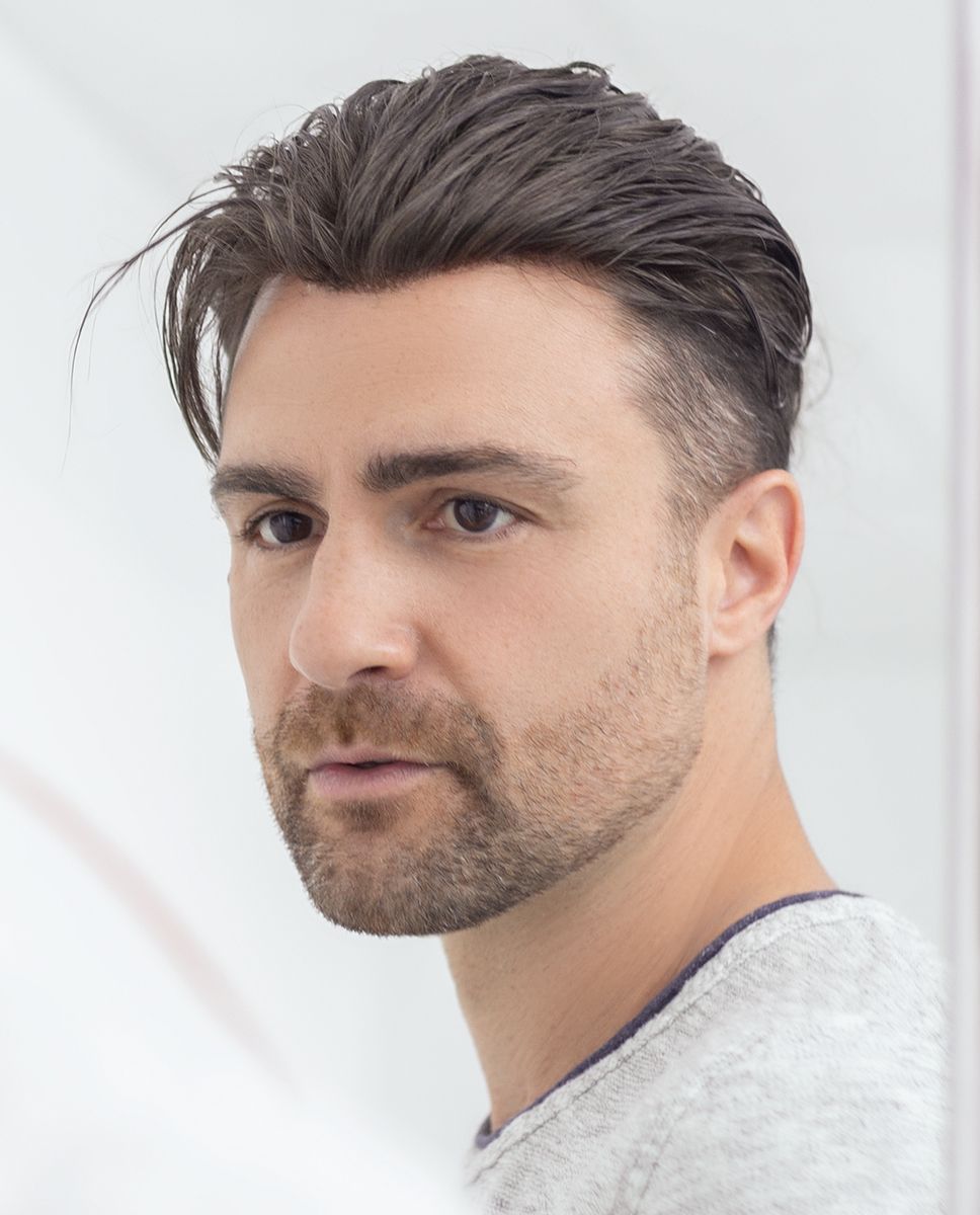 protesi capelli castano scuri per uomo