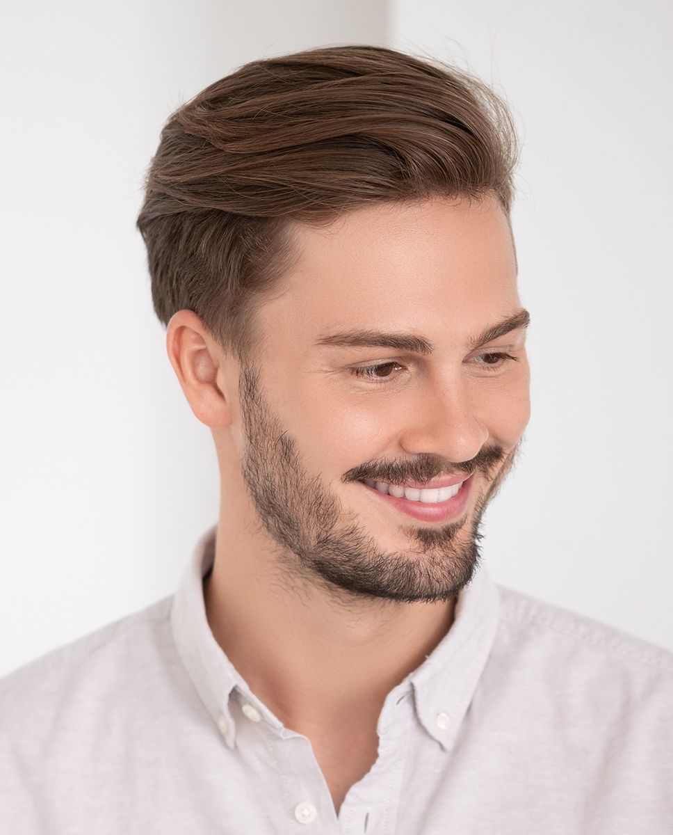 protesi capelli castani per uomo