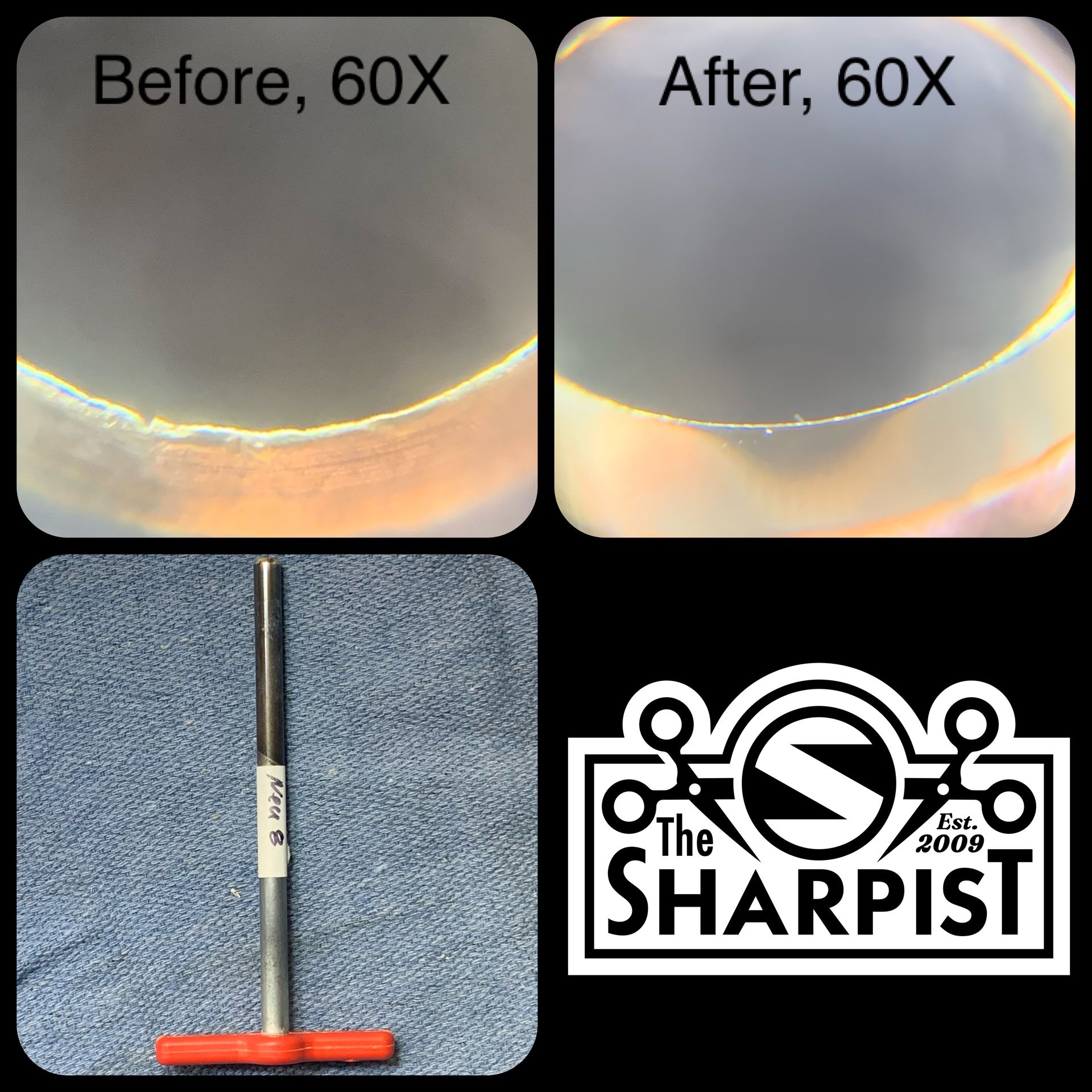 Biopsy instrument sharpening, biopsy punch, Biopsy surgical punch instrument sharpening and repair