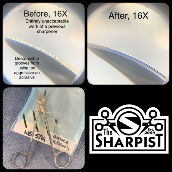 Metzenbaum scissor sharpening, mayo scissor sharpening, tenotomy scissor sharpening,  scissor instrument sharpening, doctor scissor sharpening, surgical pack sharpening, tiny scissor sharpening, small scissor sharpening, surgical instrument repair, surgical scissor repair, bandage scissor sharpening