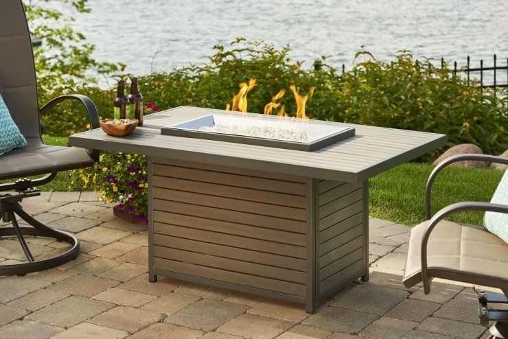Brooks Rectangular Gas Fire Pit Table — Boothwyn, PA — Half Price Hot Tubs