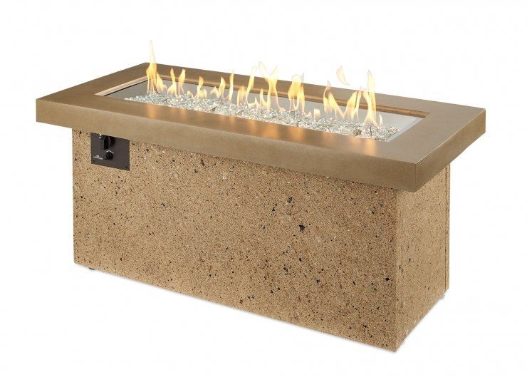 Brown Key Largo Linear Gas Fire Pit Table — Boothwyn, PA — Half Price Hot Tubs