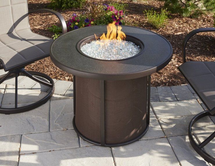 Brown Stonefire Gas Fire Pit Table — Boothwyn, PA — Half Price Hot Tubs