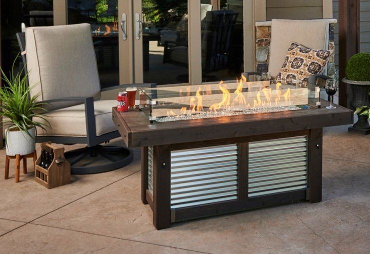 Denali Brew Linear Gas Fire Pit Table — Boothwyn, PA — Half Price Hot Tubs