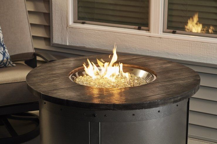 Edison Round Gas Fire Pit Table — Boothwyn, PA — Half Price Hot Tubs