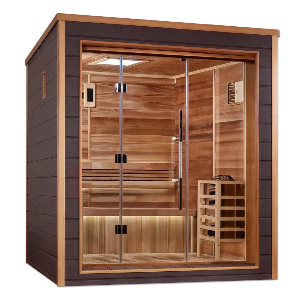Pro 6 P6-5210-01 Near Zero EMF Far Infrared Sauna Clear Glass 1-2 Person