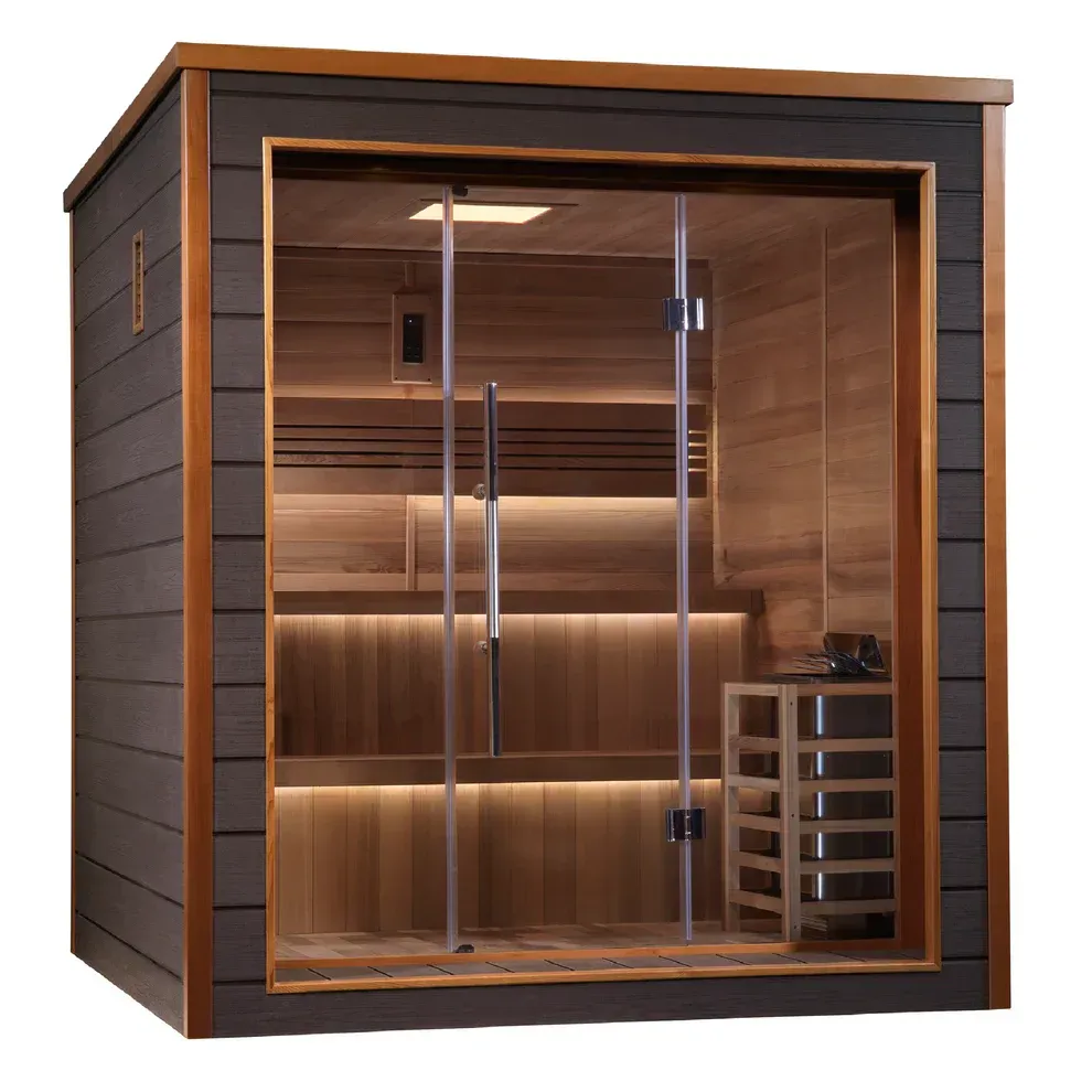 Pro 6 P6-5210-01 Near Zero EMF Far Infrared Sauna Clear Glass 1-2 Person