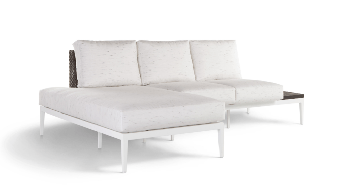 Stevie Mini-Sectional Chaise With Wraparound Cushion And Loveseat With Side Table — Boothwyn, PA — Half Price Hot Tubs