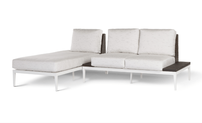 Stevie Mini-Sectional Chaise With Wraparound Cushion And Loveseat With Side Tables — Boothwyn, PA — Half Price Hot Tubs