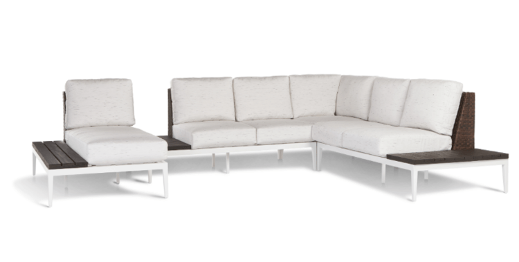Stevie Sectional L-Shaped Asymmetrical 4pc With Chaise And Side Tables — Boothwyn, PA — Half Price Hot Tubs