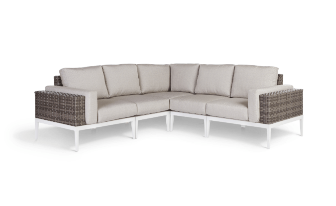Stevie Sectional L-Shaped Symmetrical 5pc With Arms And Bolster Pillows — Boothwyn, PA — Half Price Hot Tubs
