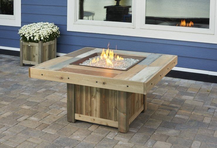 Vintage Square Gas Fire Pit Table — Boothwyn, PA — Half Price Hot Tubs