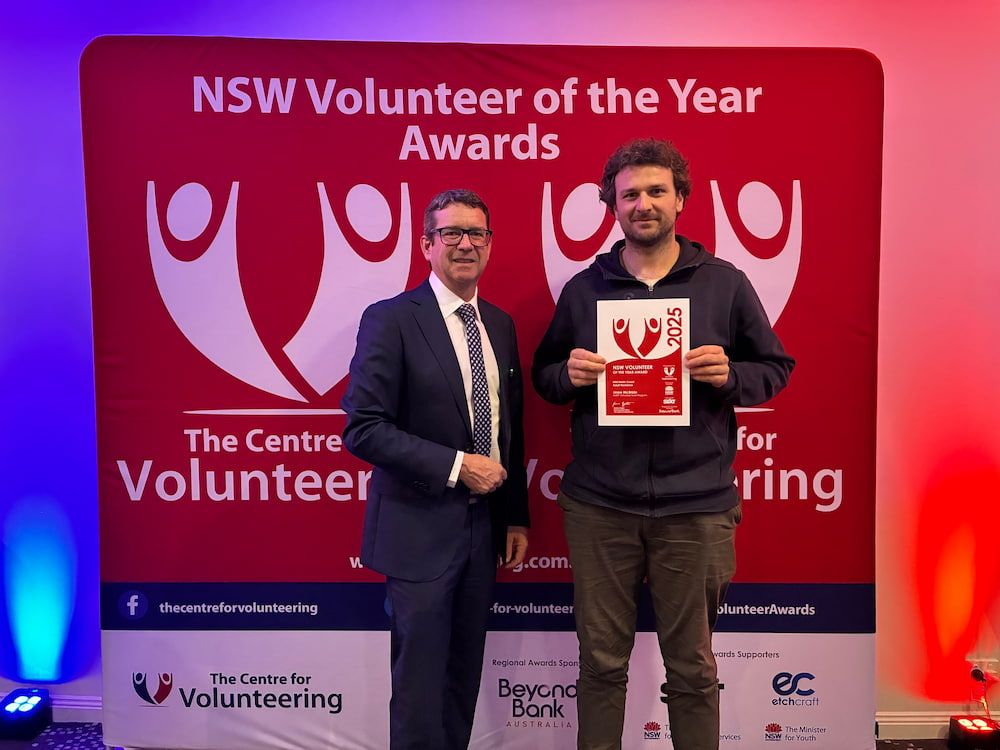 Two Men at the NSW Volunteer of the Year Awards — Into Finance Lending Solutions in Coomba Bay, NSW
