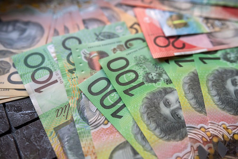 Australian Banknotes, Including $100 and $20 Denominations, Fanned Out — Into Finance Lending Solutions in Taree, NSW