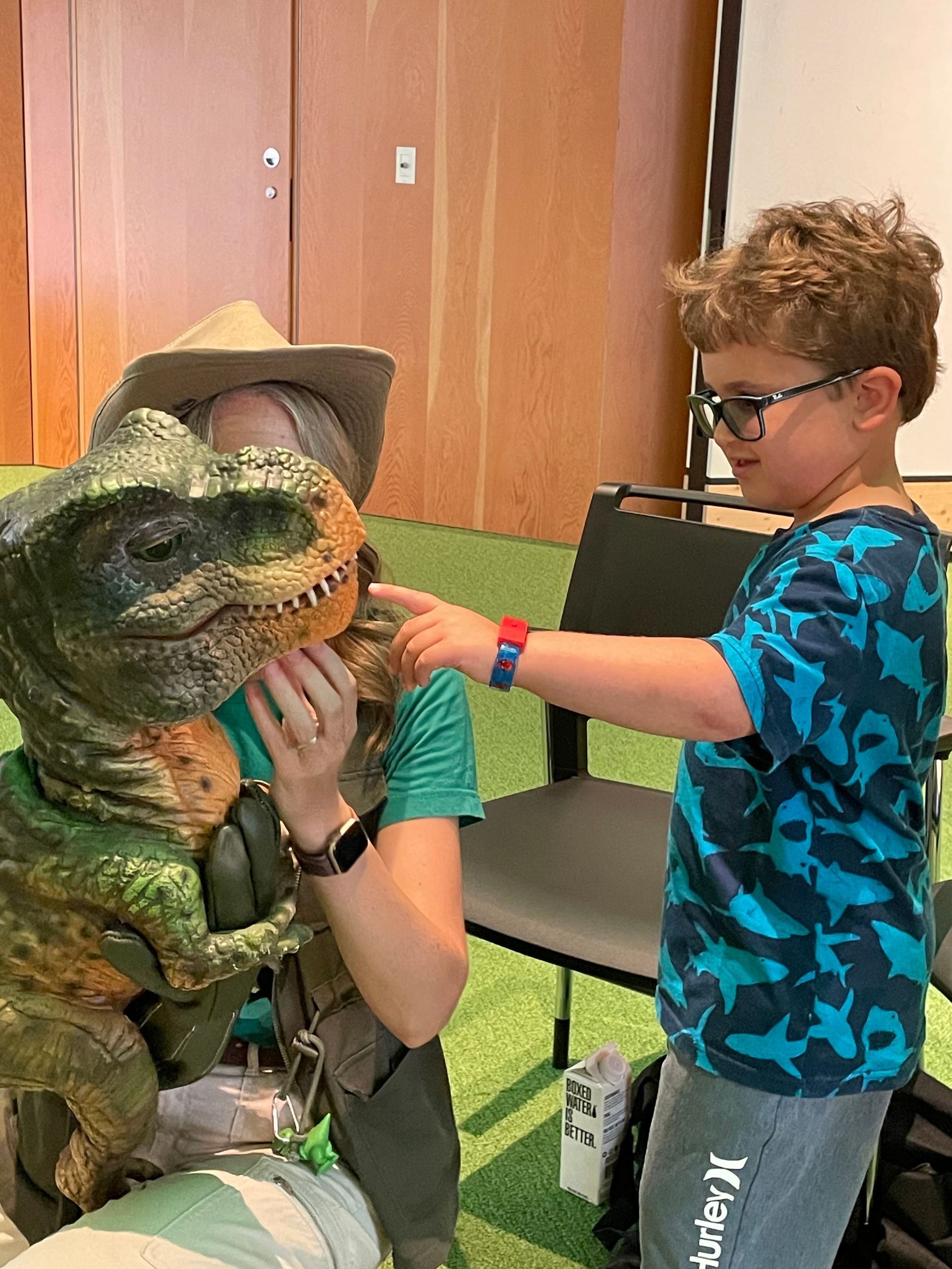T. rex meet and greet at library