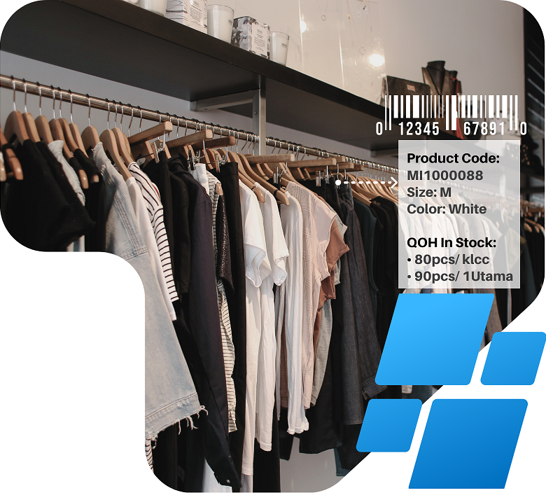 Color and size barcode labeling at ERP and POS system