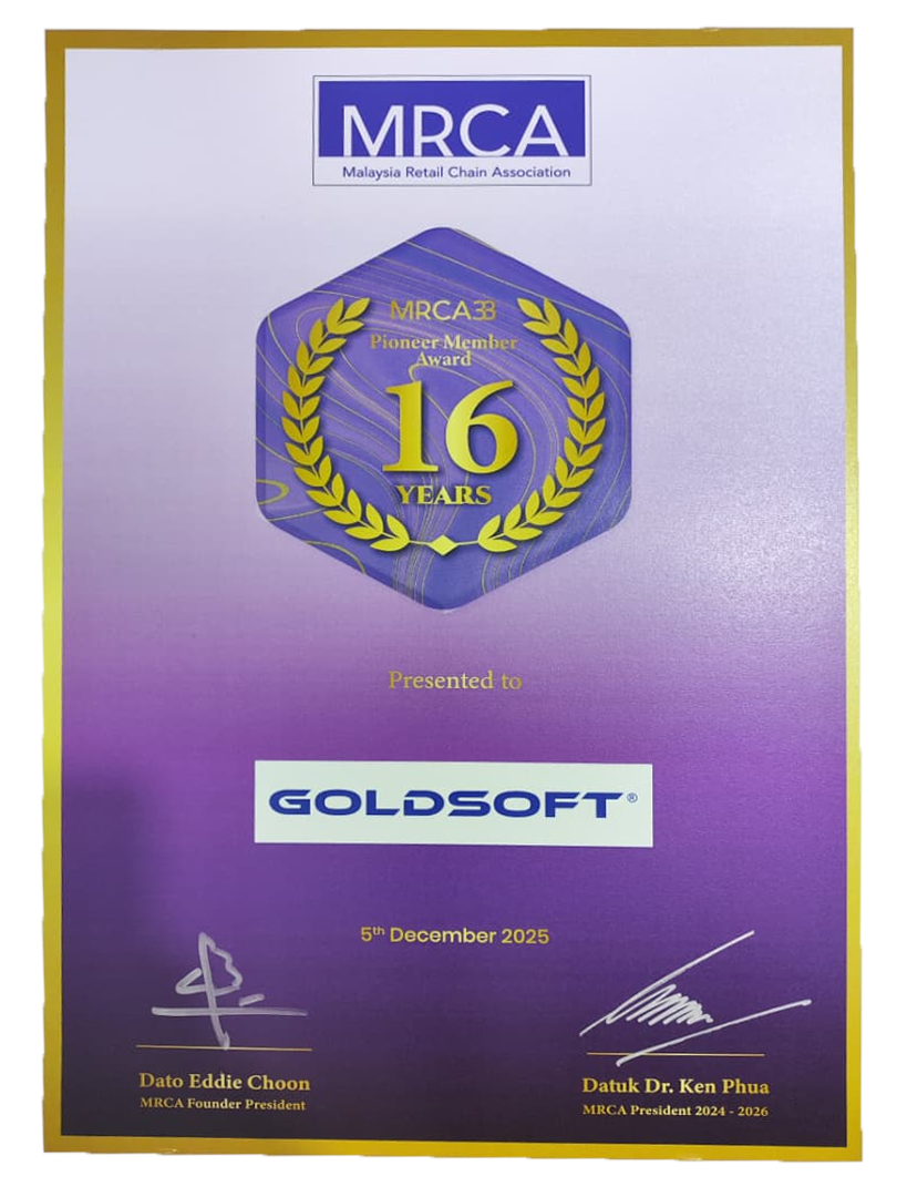 Goldsoft MRCA 16 Years Pioneer Member Award 2025
