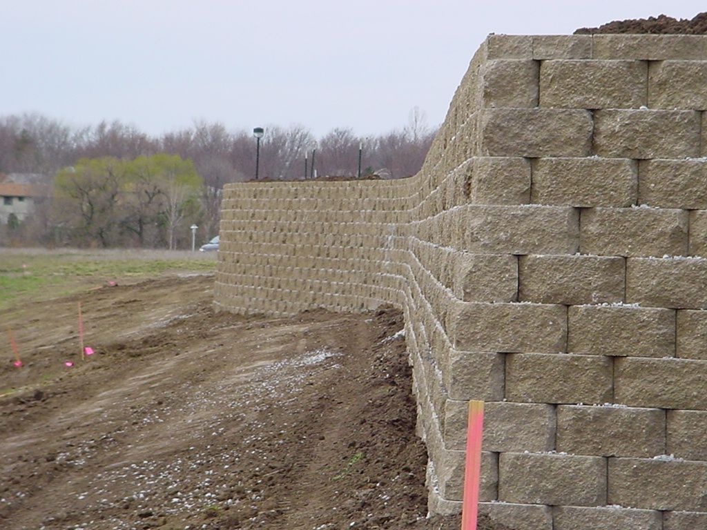 Large retaining wall